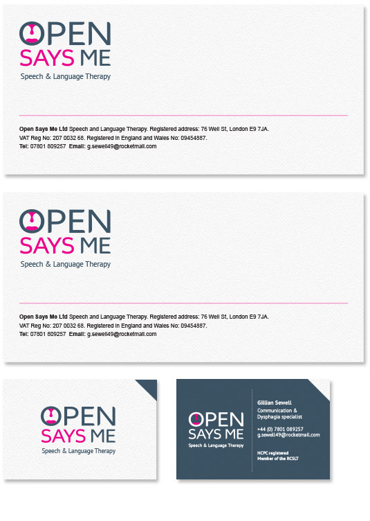 Open Says Me Speech and Language Therapy stationery